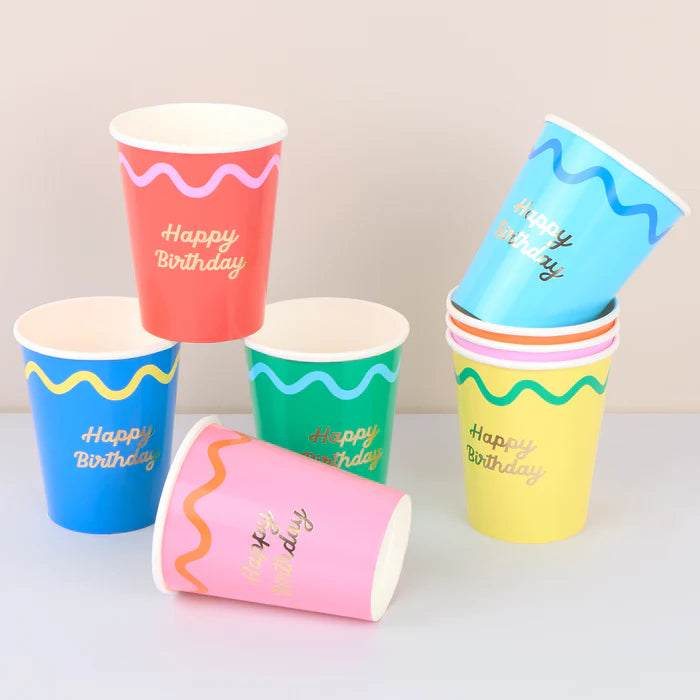 Vasos de borde con ondas (x8)