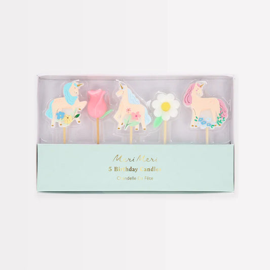 Velas unicornio de jardín (x5)