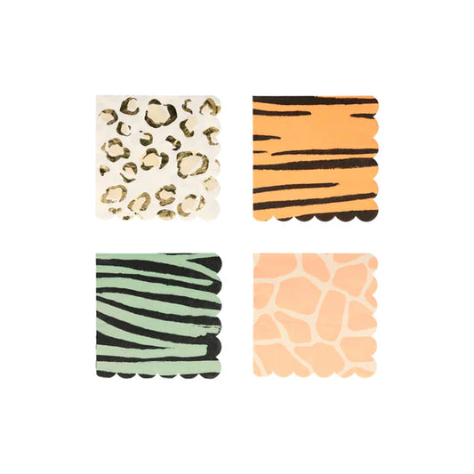 Servilletas pequeña con estampado de safari (x16)