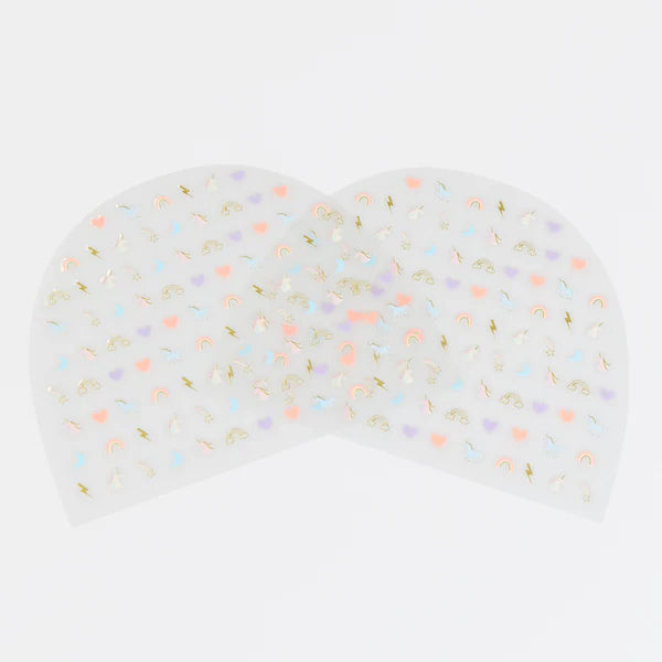Pegatinas de uñas de unicornio arcoíris (x200)