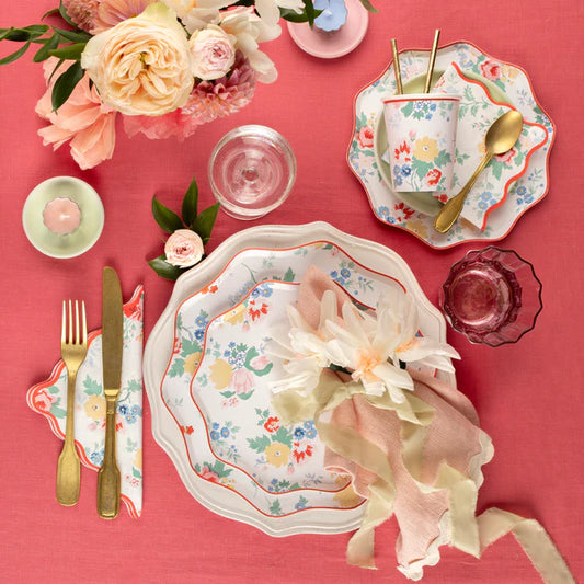 Servilletas grande de flores Vintage (x16)