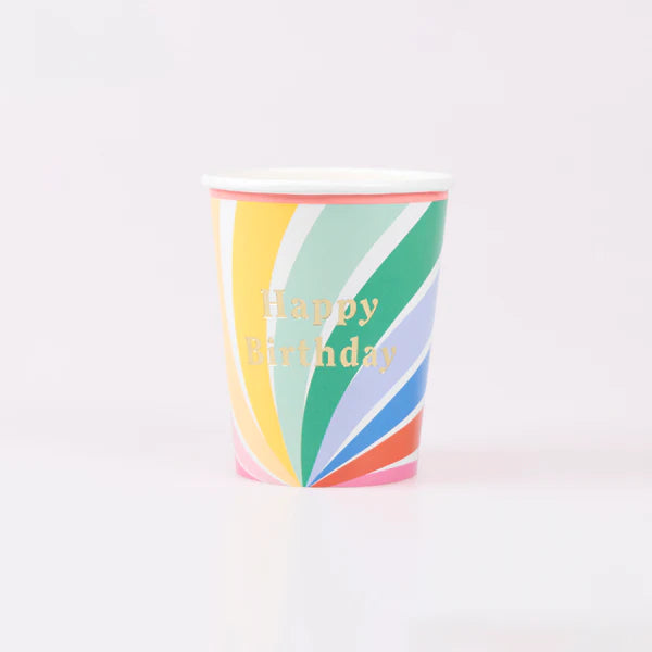 Vasos remolino arcoíris (x8)