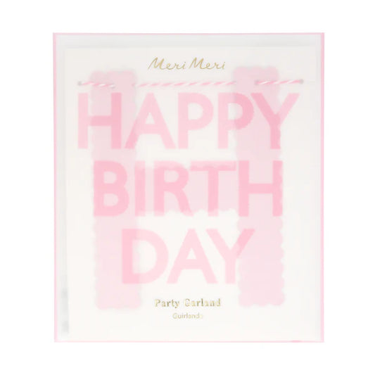 Guirnalda feliz cumpleaños rosa