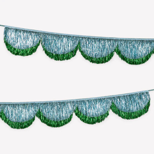 Guirnalda con ondas y brillo azul y verde
