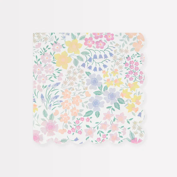 Servilleta grande de flores (x16)