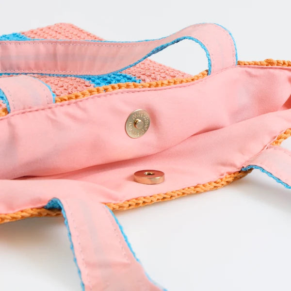 Bolso de rafia a rayas
