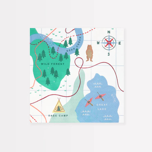 Servilletas grandes mapa de aventuras (x16)