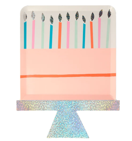 Platos de pastel de cumpleaños (x 8)
