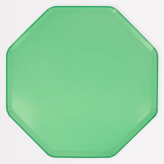Plato pequeño verde esmeralda (x8)