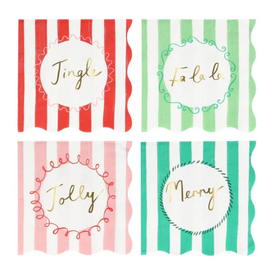 Servilletas rayas navidad (x16)