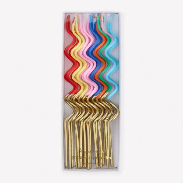 Velas en espiral con acabado dorado (x20)